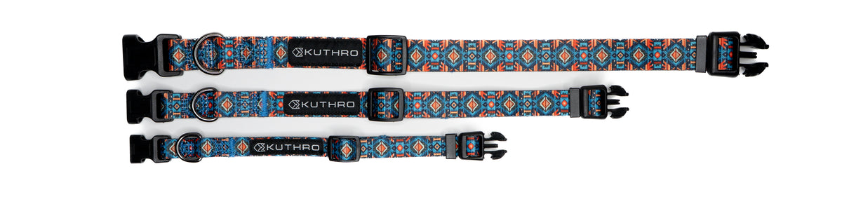 3 sizes of the azteca premium dog collar.
