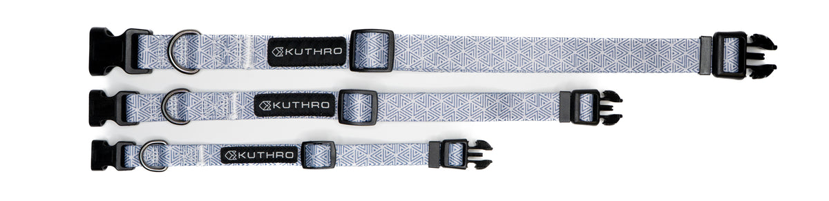 3 sizes of the gravel premium dog collar.