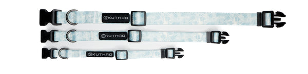 3 sizes of the palms premium dog collar.
